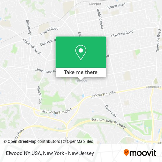 Mapa de Elwood NY USA