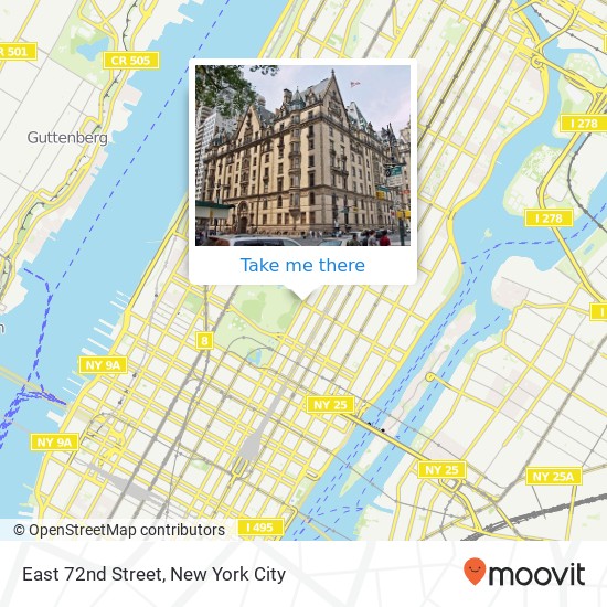 East 72nd Street map