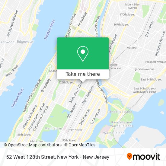 Mapa de 52 West 128th Street
