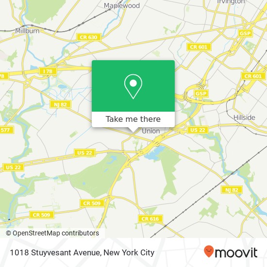 Mapa de 1018 Stuyvesant Avenue