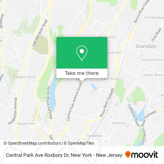 Central Park Ave Roxbury Dr map