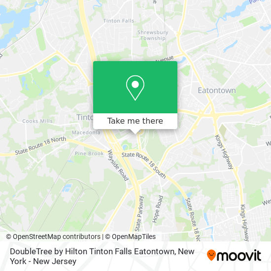 DoubleTree by Hilton Tinton Falls Eatontown map