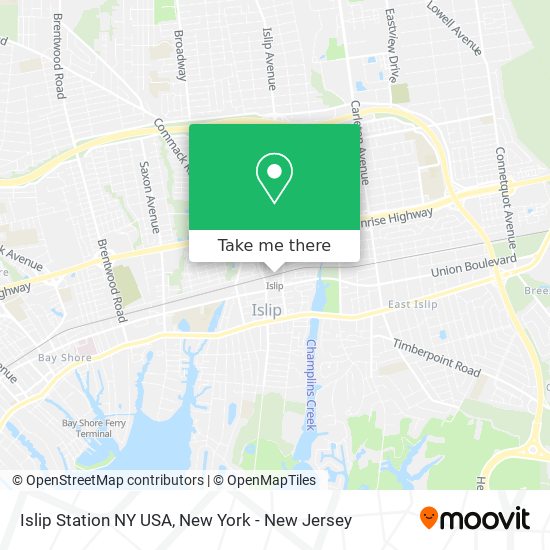 Mapa de Islip Station NY USA