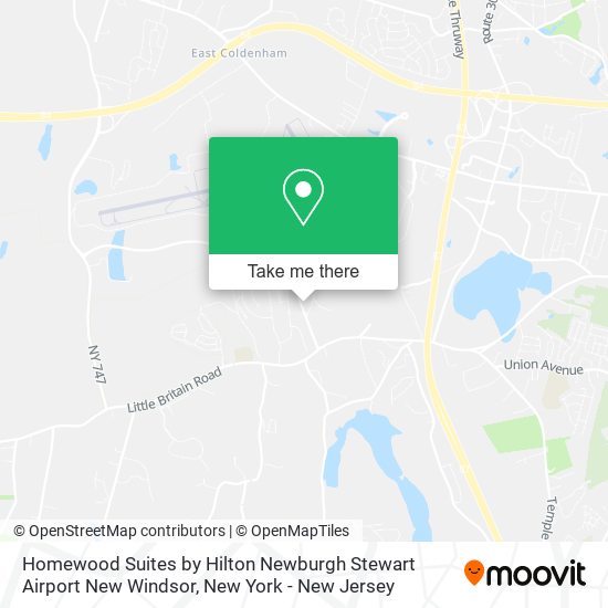 Mapa de Homewood Suites by Hilton Newburgh Stewart Airport New Windsor