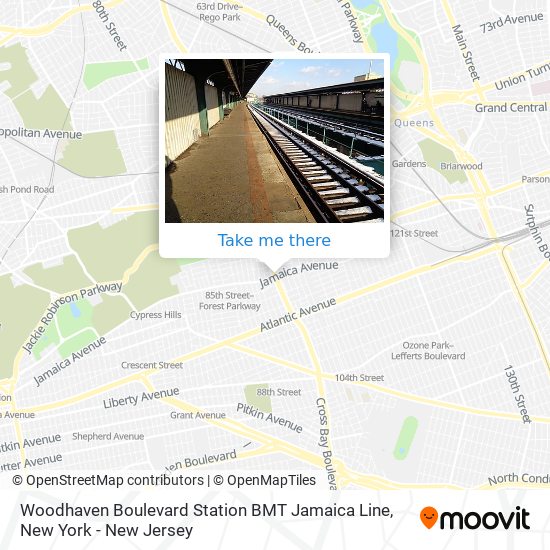 Woodhaven Boulevard Station BMT Jamaica Line map
