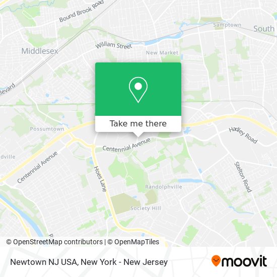 Mapa de Newtown NJ USA