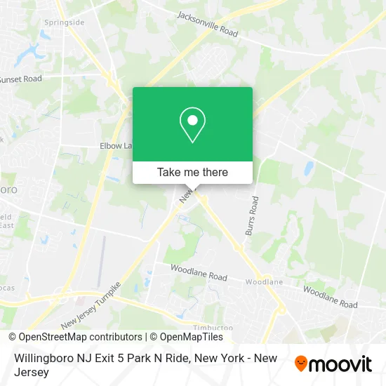 Willingboro NJ Exit 5 Park N Ride map