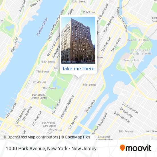 Mapa de 1000 Park Avenue