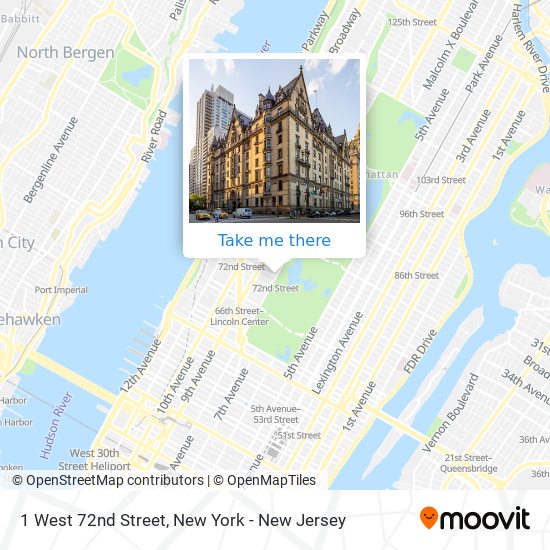 1 West 72nd Street map