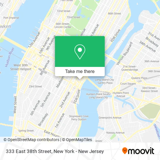 333 East 38th Street map