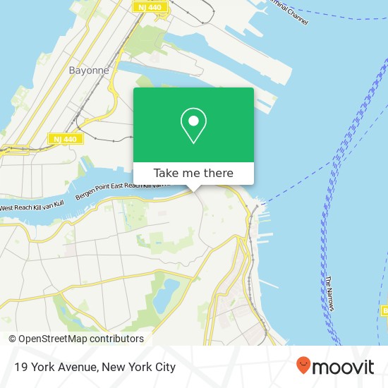 Mapa de 19 York Avenue