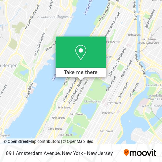 891 Amsterdam Avenue map