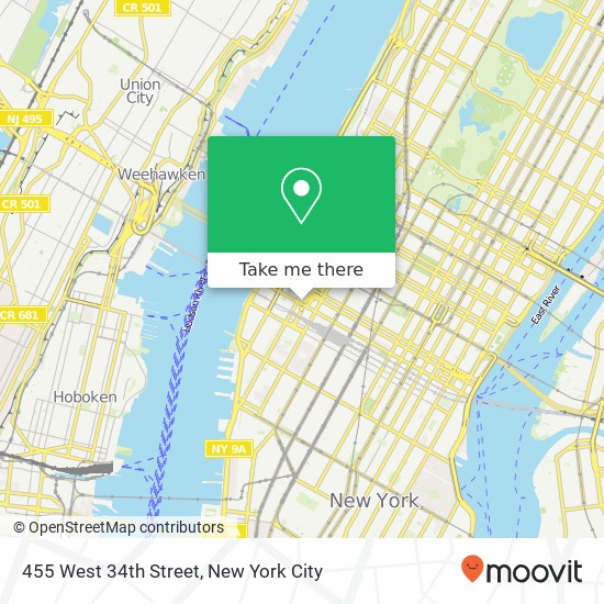 455 West 34th Street map