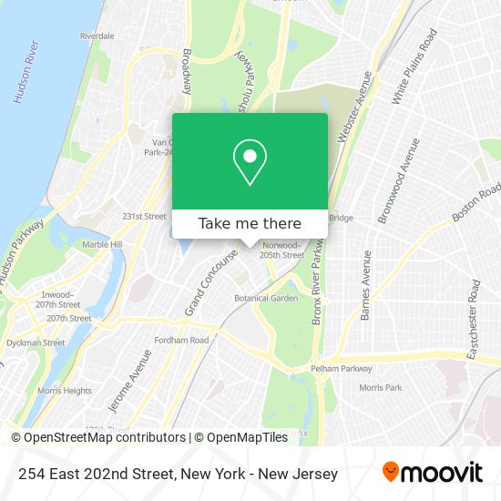 254 East 202nd Street map