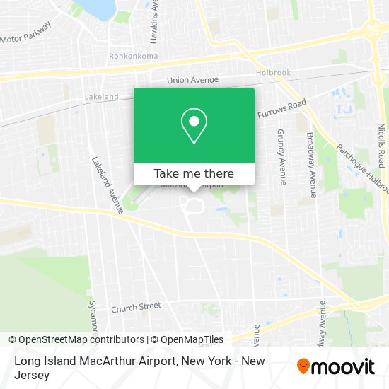 Long Island MacArthur Airport map