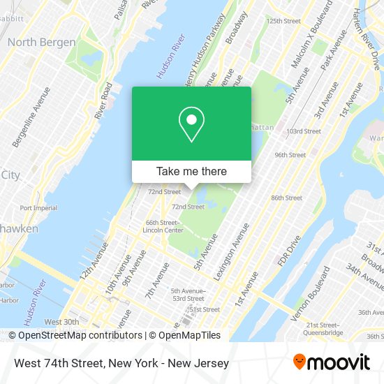 Mapa de West 74th Street