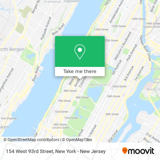 Mapa de 154 West 93rd Street