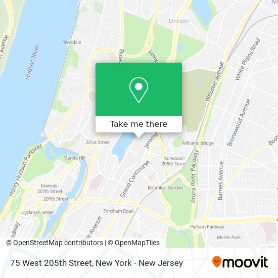 75 West 205th Street map