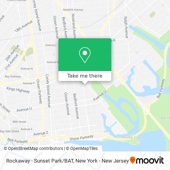 Rockaway - Sunset Park/BAT map