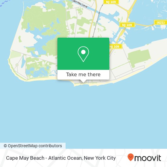 Mapa de Cape May Beach - Atlantic Ocean