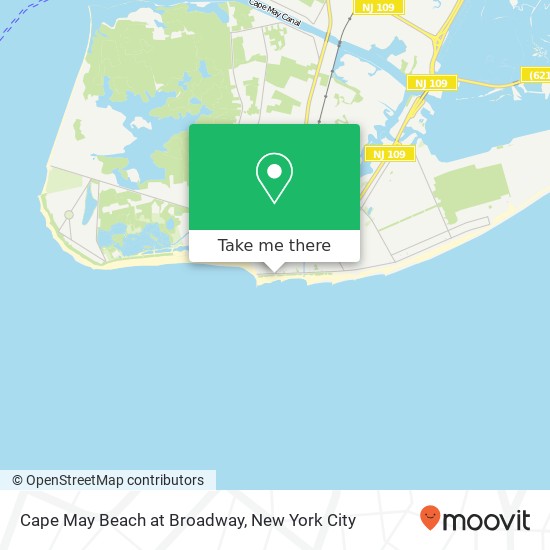 Cape May Beach at Broadway map