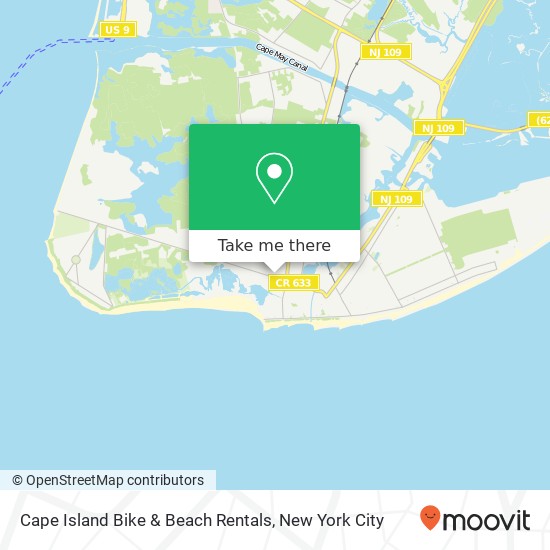 Cape Island Bike & Beach Rentals map
