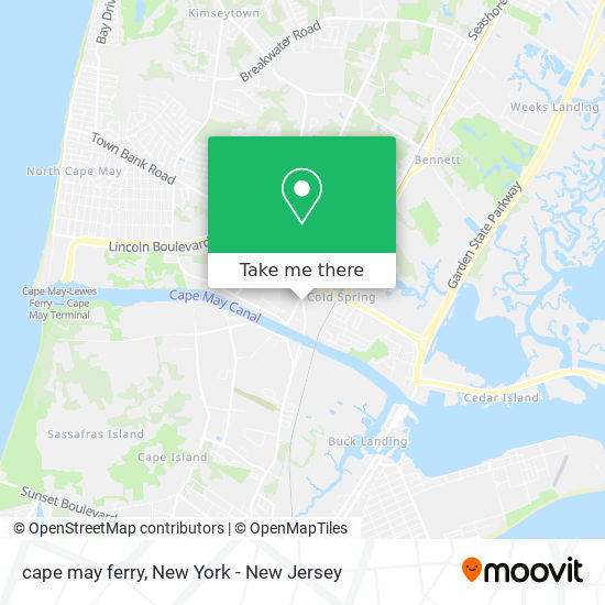 Mapa de cape may ferry