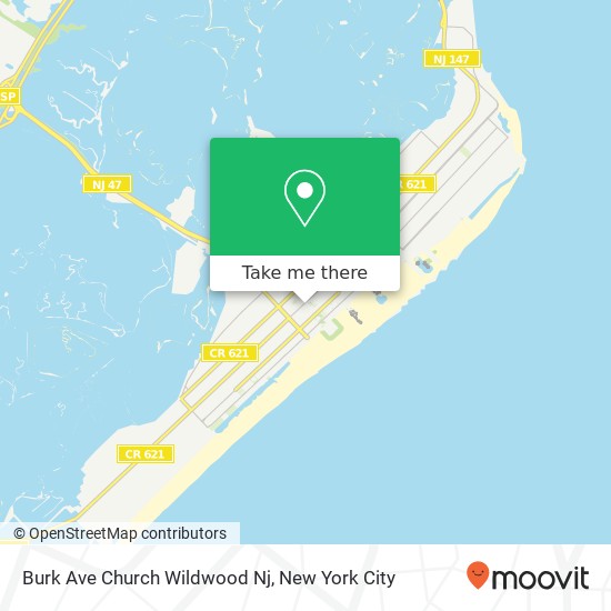 Mapa de Burk Ave Church Wildwood Nj