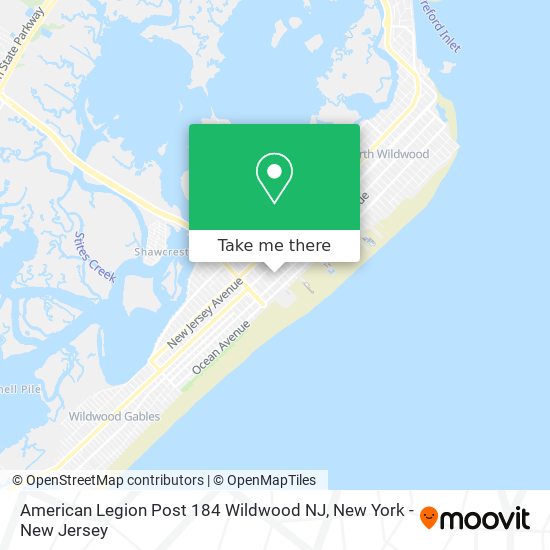 Mapa de American Legion Post 184 Wildwood NJ