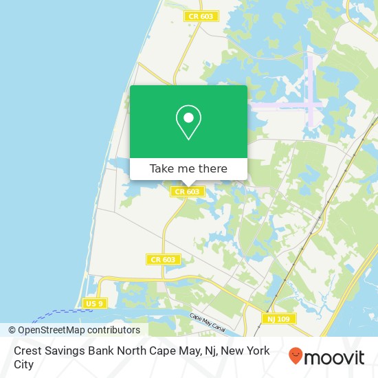 Mapa de Crest Savings Bank North Cape May, Nj
