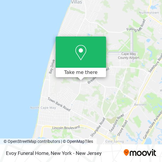 Evoy Funeral Home map