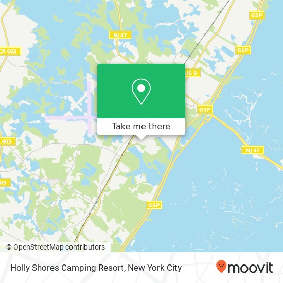 Mapa de Holly Shores Camping Resort