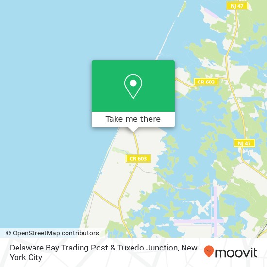 Delaware Bay Trading Post & Tuxedo Junction map