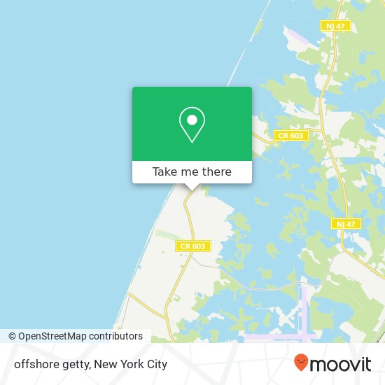 Mapa de offshore getty