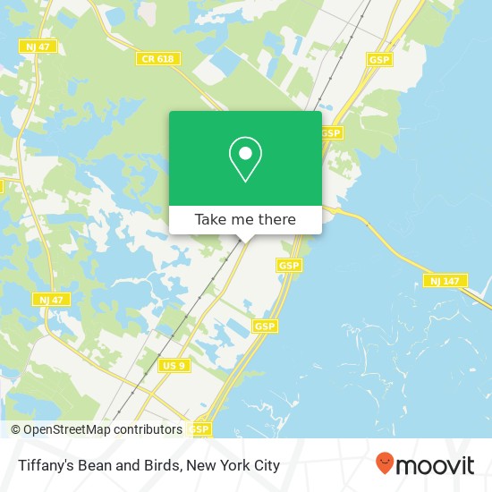 Mapa de Tiffany's Bean and Birds