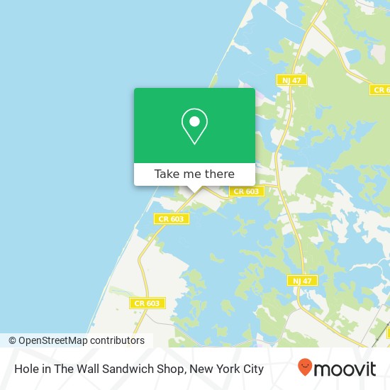 Mapa de Hole in The Wall Sandwich Shop