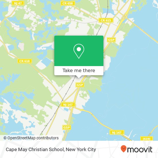 Cape May Christian School map