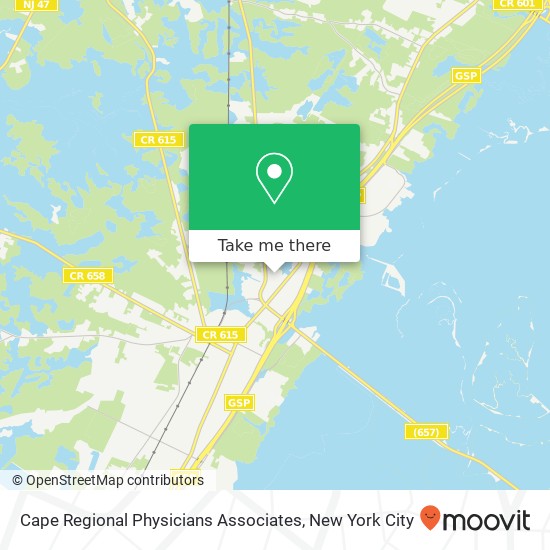Mapa de Cape Regional Physicians Associates