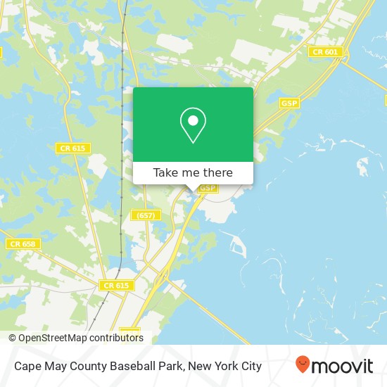 Cape May County Baseball Park map