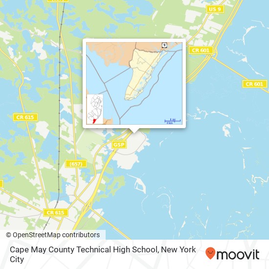 Cape May County Technical High School map