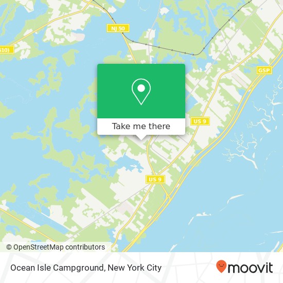 Ocean Isle Campground map