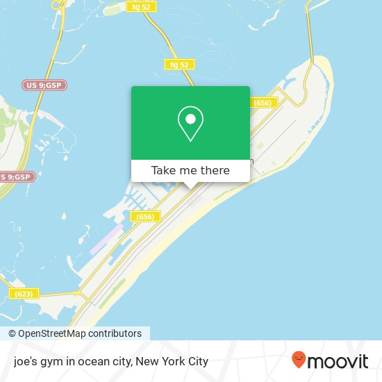 Mapa de joe's gym in ocean city