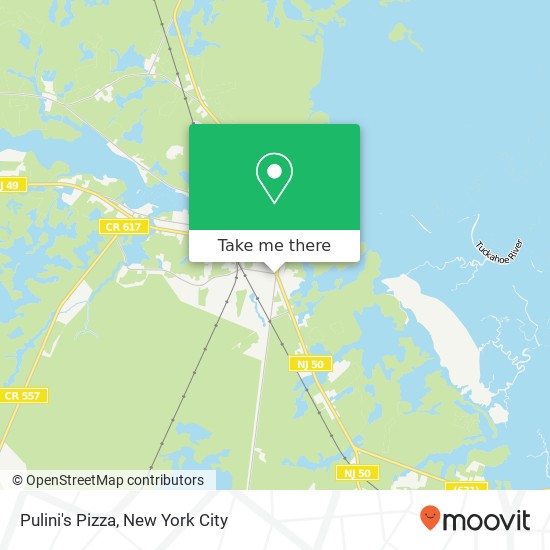 Pulini's Pizza map