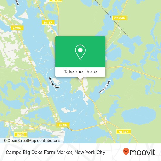 Mapa de Camps Big Oaks Farm Market