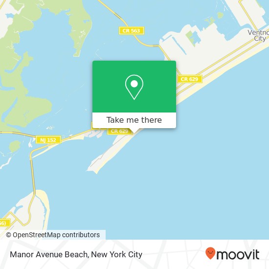 Manor Avenue Beach map