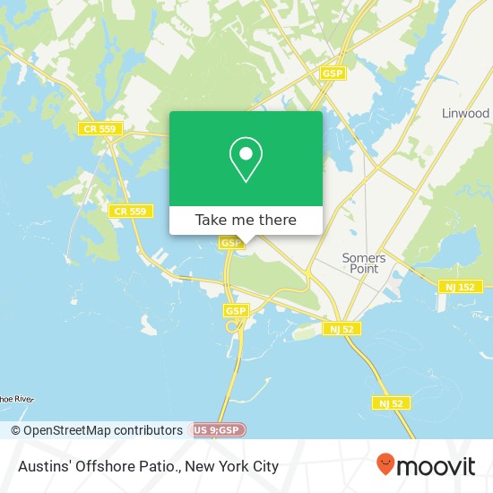 Mapa de Austins' Offshore Patio.
