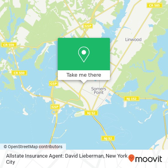 Mapa de Allstate Insurance Agent: David Lieberman