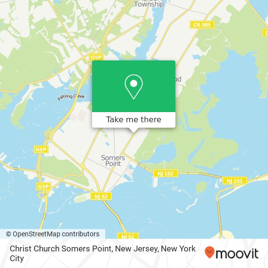 Mapa de Christ Church Somers Point, New Jersey