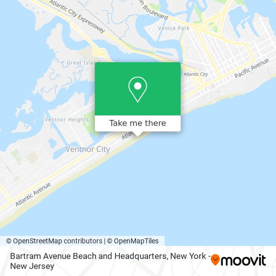 Bartram Avenue Beach and Headquarters map