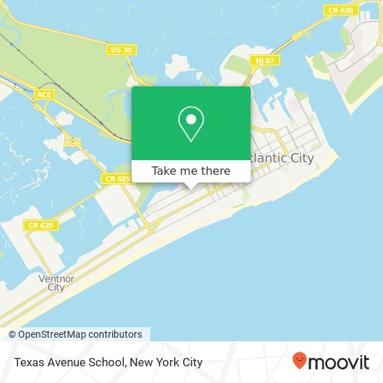 Mapa de Texas Avenue School